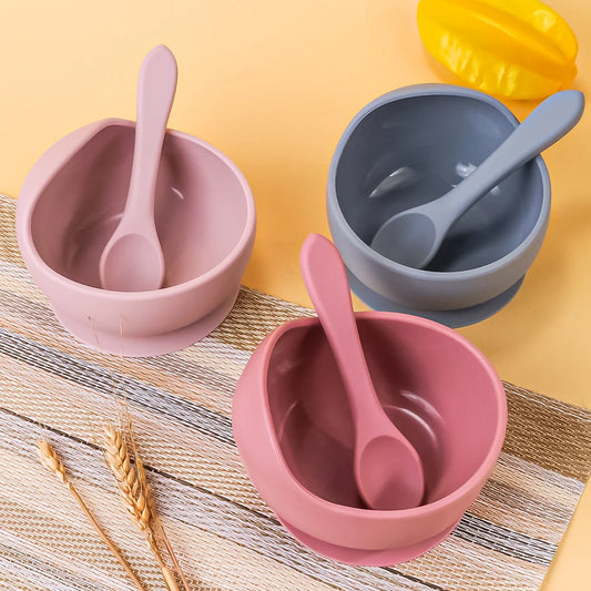 Baby Silicone Feeding Bowl Set